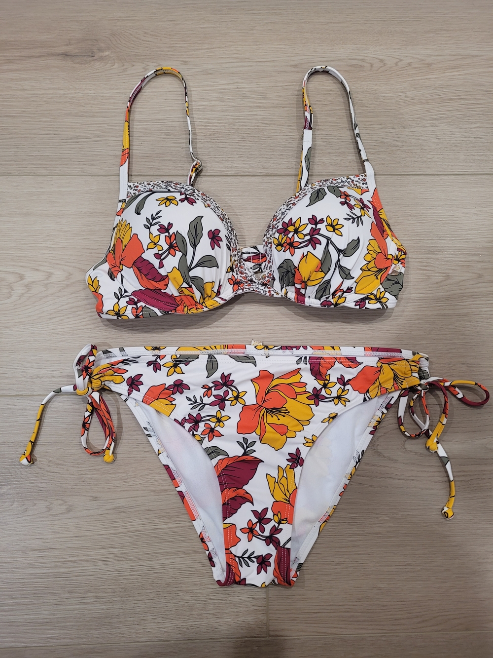 La Vie En Rose Aqua Women S Floral Print 2 Piece Bikini Set